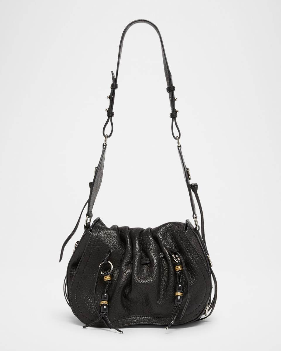 Bolton Ruched Flap Leather Shoulder Bag